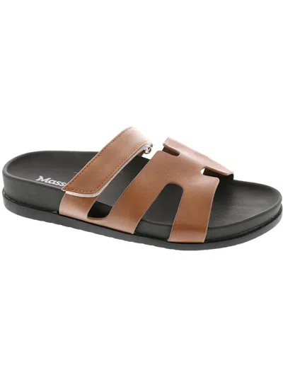 Masseys Hope Womens Faux Leather Slip-on Slide Sandals In Green