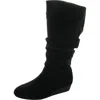 Masseys Khloe Womens Camouflage Canvas Mid-calf Boots In Black