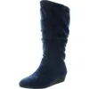 Masseys Khloe Womens Camouflage Canvas Mid-calf Boots In Blue