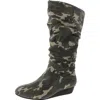 Masseys Khloe Womens Camouflage Canvas Knee-high Boots In Green
