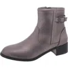 Masseys Millie Womens Faux Leather Block Heel Ankle Boots In Multi