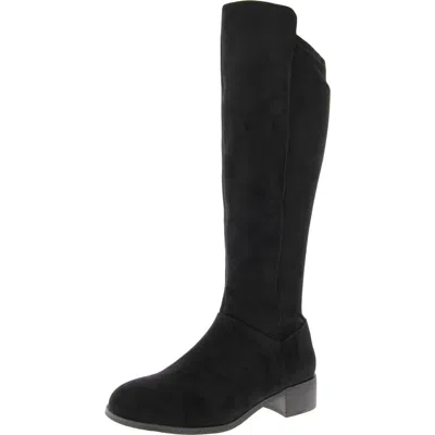 Masseys Molly Womens Zipper Faux Suede Knee-high Boots In Black