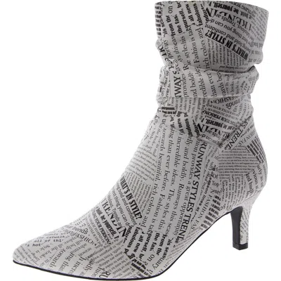 Masseys Morgan Womens Denim Pointed Toe Mid-calf Boots In Multi