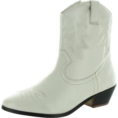 Masseys Reba Womens Metallic Zipper Cowboy, Western Boots In Beige