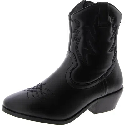 Masseys Reba Womens Metallic Zipper Cowboy, Western Boots In Black