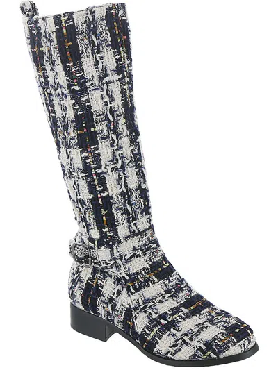 Masseys Tabitha Womens Plaid Manmade Knee-high Boots In Multi