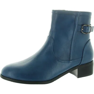 Masseys Womens Double Zipper Man Made Ankle Boots In Blue