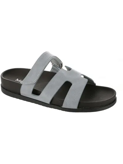 Masseys Womens Faux Leather Strappy Sandals In Blue