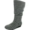 Masseys Womens Houndstooth Faux Suede Mid-calf Boots In Multi