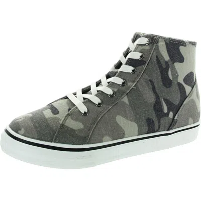MASSEYS WOMENS LACE-UP CANVAS HIGH-TOP SNEAKERS