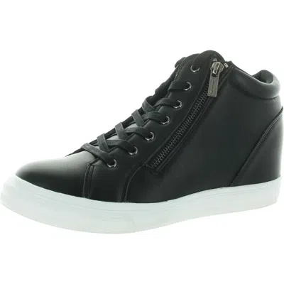Masseys Womens Lace-up Synthetic High-top Sneakers In Black