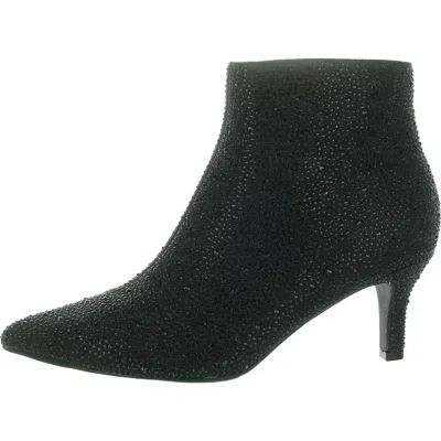 Masseys Womens Rhinestone Man Made Ankle Boots In Black