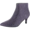 Masseys Womens Rhinestone Man Made Ankle Boots In Purple