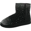 Masseys Womens Rhinestone Man Made Winter & Snow Boots In Black