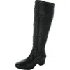 Masseys Womens Studded Leather Knee-high Boots In Black