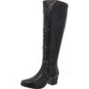 Masseys Womens Zipper Leather Knee-high Boots In Black