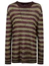 Massimo Alba Alpaca Blend Striped Sweater With Ribbed Details In Black