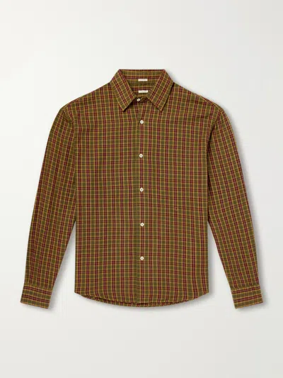Massimo Alba Boxy Checked Cotton Shirt In Brown