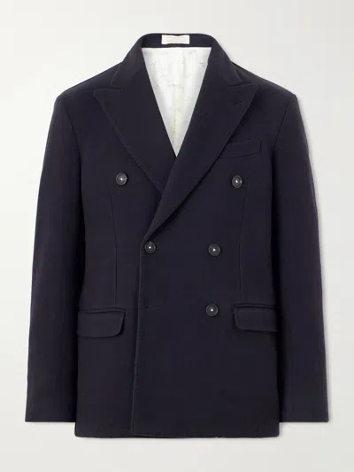 Massimo Alba Brando Cashmere Coat In Blue