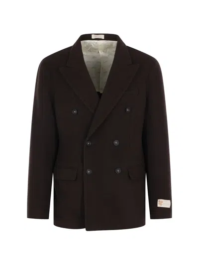 Massimo Alba Brando Double-breasted Blazer In Brown