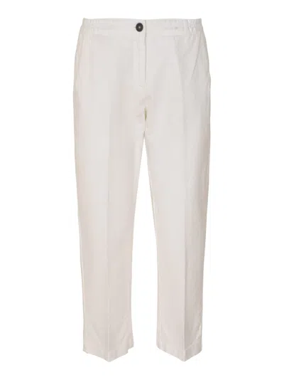 Massimo Alba Buttoned Classic Trousers In White