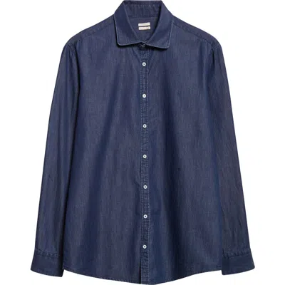 Massimo Alba Canary Classic Fit Cotton Denim Button-up Shirt In Blue
