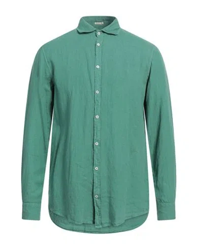 Massimo Alba Canary Man Shirt Green Size M Linen