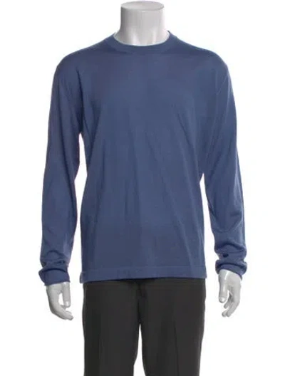 Pre-owned Massimo Alba Cashmere Crew Neck Pullover In Blue