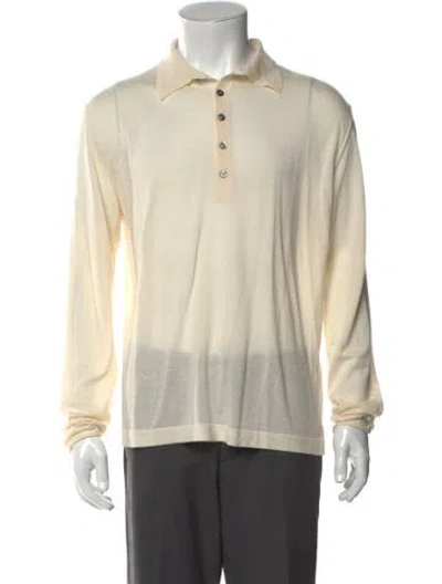 Pre-owned Massimo Alba Cashmere Mock Neck Polo Sweater In Neutral