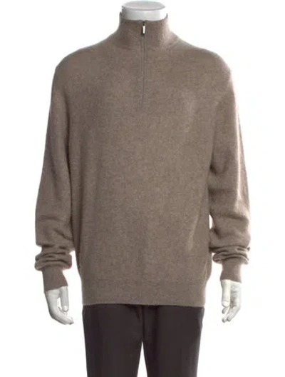 Pre-owned Massimo Alba Cashmere Mock Neck Pullover In Neutrals