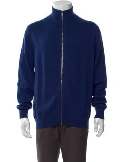 Pre-owned Massimo Alba Cashmere Open Front Cardigan W/ Tags In Blue