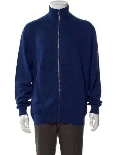 Pre-owned Massimo Alba Cashmere Open Front Cardigan W/ Tags In Blue