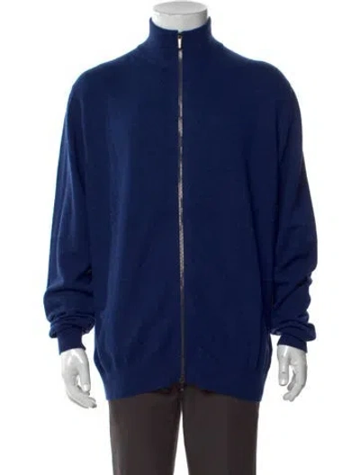 Pre-owned Massimo Alba Cashmere Open Front Cardigan W/ Tags In Blue