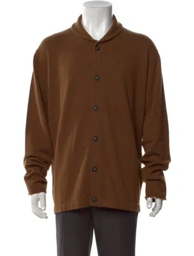 Pre-owned Massimo Alba Cashmere Open Front Cardigan W/ Tags In Brown