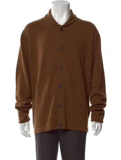 Pre-owned Massimo Alba Cashmere Open Front Cardigan W/ Tags In Brown