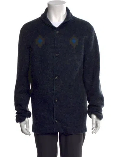Pre-owned Massimo Alba Cashmere Patterned Cardigan In Blue