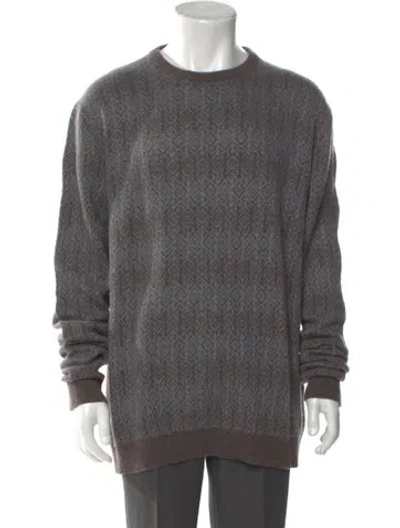 Pre-owned Massimo Alba Cashmere Printed Pullover In Gray