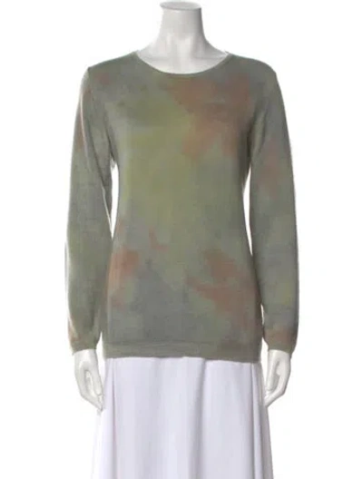 Pre-owned Massimo Alba Cashmere Tie-dye Print Sweater In Green