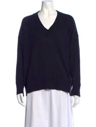 Pre-owned Massimo Alba Cashmere V-neck Sweater In Blue