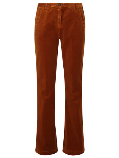 Massimo Alba Classic Straight-leg Cotton Pants In Orange