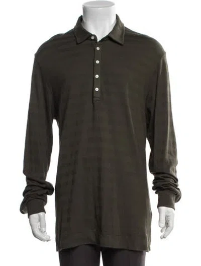 Pre-owned Massimo Alba Collar Long Sleeve Polo Shirt In Green