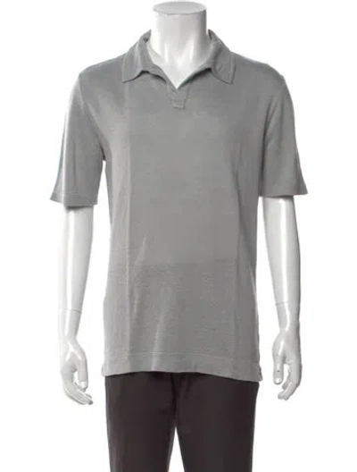 Pre-owned Massimo Alba Collar Short Sleeve Polo Shirt W/ Tags In Grey