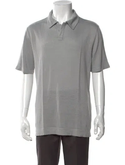 Pre-owned Massimo Alba Collar Short Sleeve Polo Shirt W/ Tags In Grey