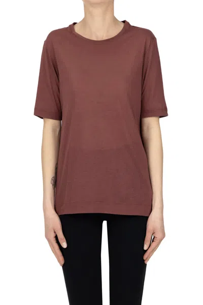 Massimo Alba Cotton And Silk T-shirt In Brown