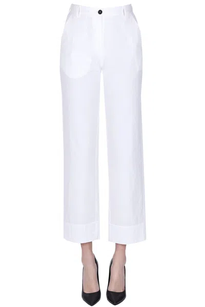 Massimo Alba Cotton Trousers In White