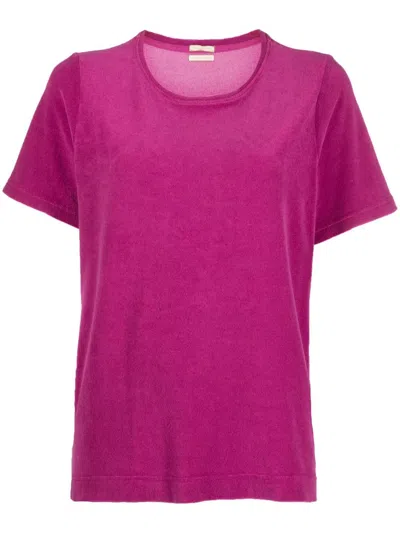 Massimo Alba Crew-neck Cotton Blend T-shirt In Pink