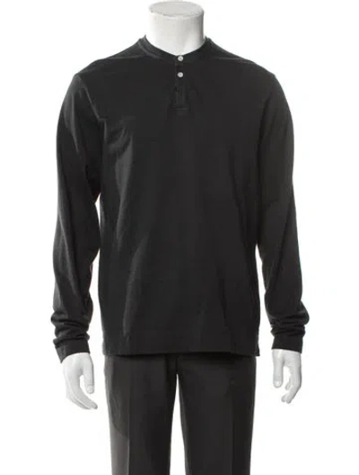 Pre-owned Massimo Alba Crew Neck Long Sleeve Henley In Gray