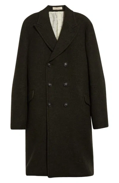 Massimo Alba Dodge Double Breasted Virgin Wool Coat In Hunter