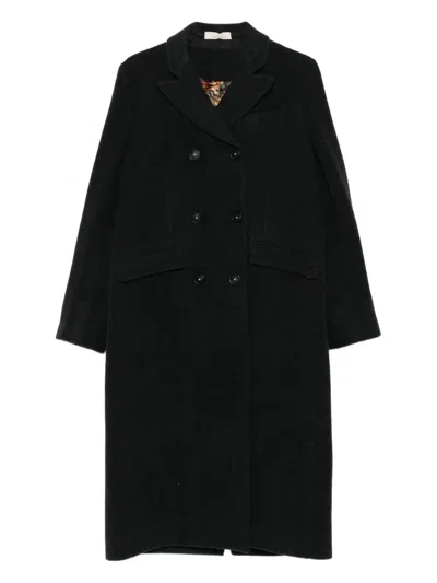 Massimo Alba Double-breasted Wool Coat In Black