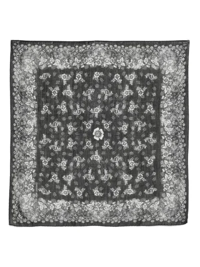 Massimo Alba Floral Bandana In Black